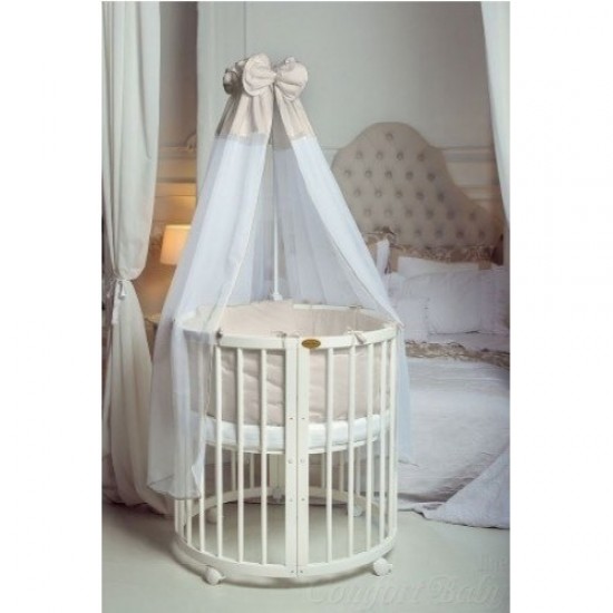 Кроватка Bambini М 01.10.14 овальная/слоновая кость