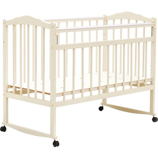 Кроватка Bambini колесо/качалка слоновая кость М 01.10.03