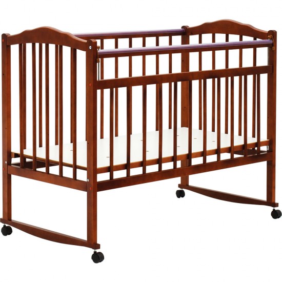 Кроватка Bambini колесо/качалка орех М 01.10.03