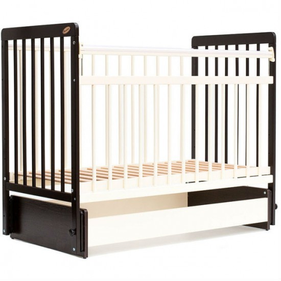 Кроватка Bambini Euro style маятник темный орех/слоновая кость М 01.10.05