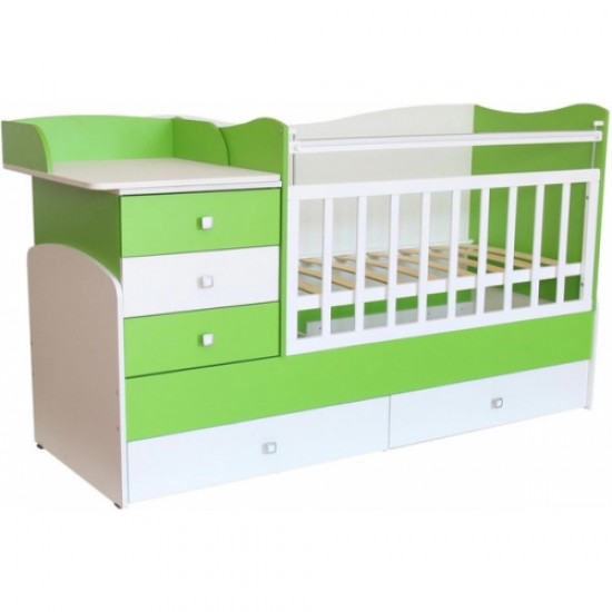 Кровать трансформер Фея 1400 белый/лайм