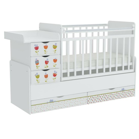 Кровать трансформер Фея 1150 белая Сонные котята