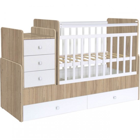 Кровать трансформер Фея 1100 вяз/белый