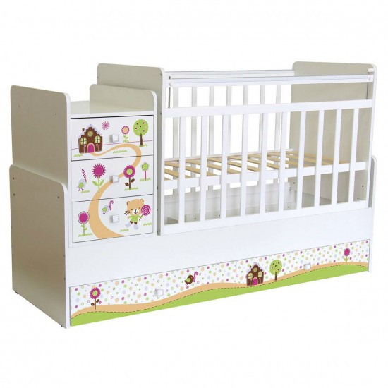 Кровать трансформер Фея 1100 белый Пряничный домик