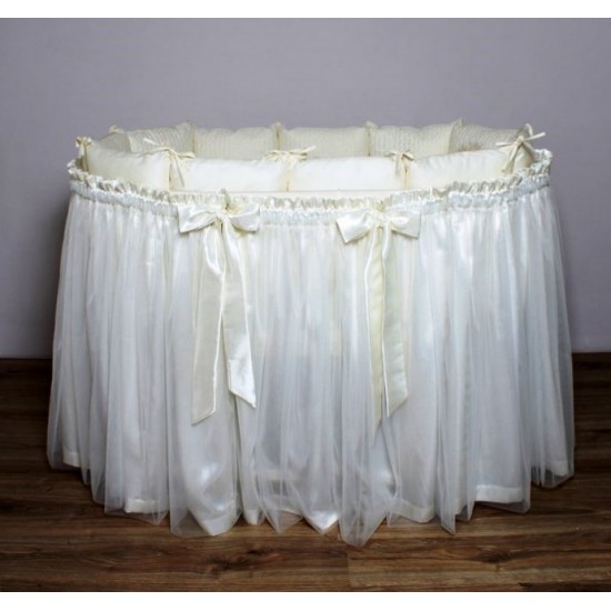 Подзор на кроватку LAPPETTI юбка с бантами Бежевый