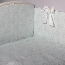Комплект в кроватку 6 предметов  LAPPETTI ЭСТЕЛЬ БАНТИКИ Бирюзовый