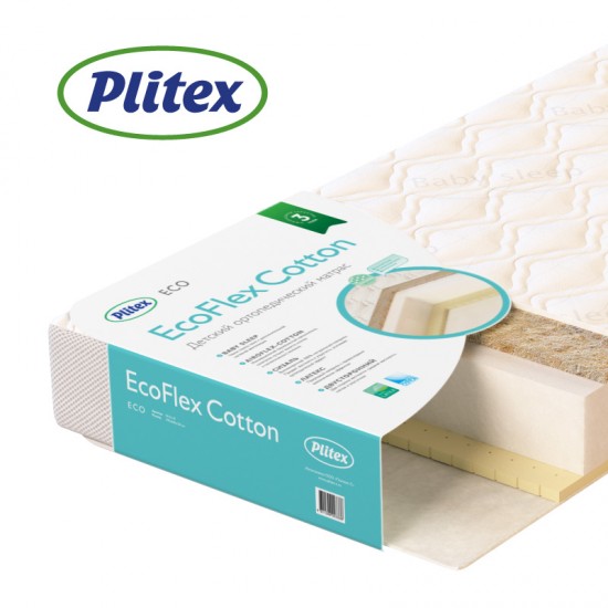 Матрац детский Плитекс EcoFlexCotton р-р 1190х600х120мм 