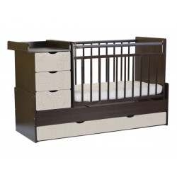 Кровать детская СКВ 540038-212 цвет венге/серый текстиль/жираф 