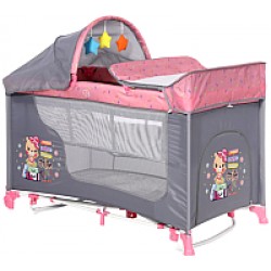 Манеж кровать Lorelli Moonlight Rocker Pink Travelling 10080422046