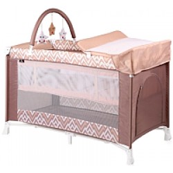 Манеж кровать Lorelli Verona 2 Plus Brown Beige Lines 10080271940