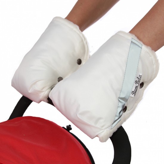 Муфты варежки для коляски BAMBOLA Белые