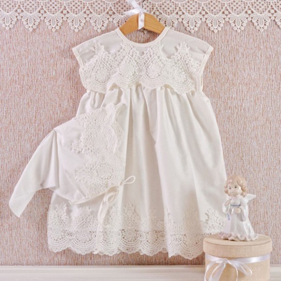 Крестильное платье АРГО для девочки с косынкой 