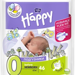 Подгузники Happy Before Newborn до 2кг (46шт)