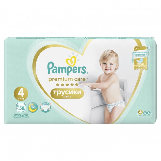 Подгузники-трусики Pampers Premium Care 4 Maxi 58шт (9-15кг)