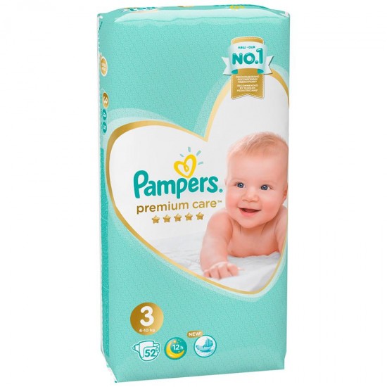 Подгузники Pampers Premium Care 3 Midi 52шт (6-10кг)