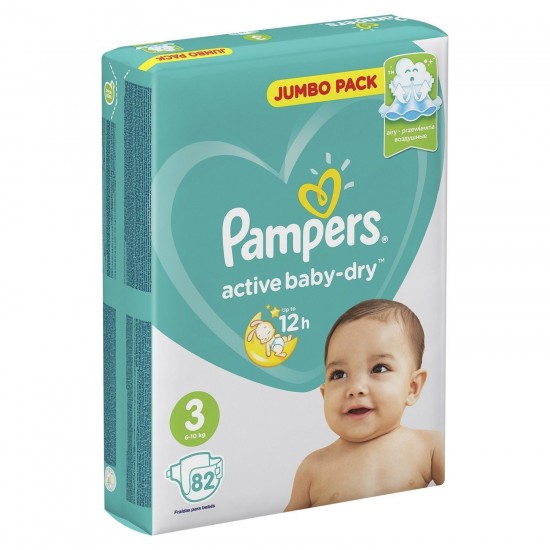 Подгузники Pampers Active Baby-Dry 3 Midi 82шт (6-10кг)
