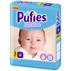 Подгузники Pufies Sensitive Midi (4-9 кг) 88 шт.