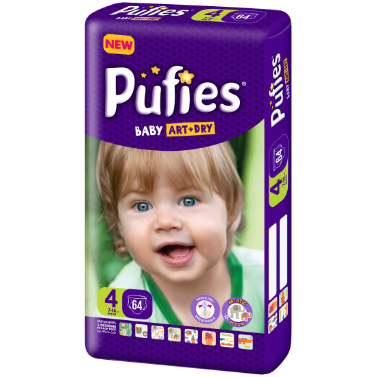 Подгузники Pufies Baby Art&Dry Maxi 64 7-14 кг