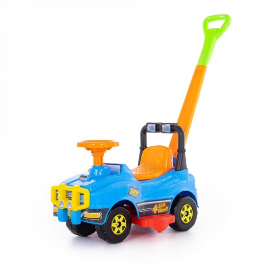 Игрушечный автомобиль Джип каталка с ручкой голубой Полесье 62901