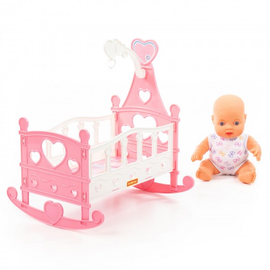 Кукла пупс Славный/кроватка-качалка (8 элементов) Полесье 76670