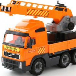 Игрушечный автомобиль кран с поворотной платформой в сеточке Volvo Полесье 8824