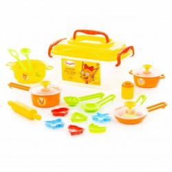 Набор детской посуды для кукол Полесье ТРИ КОТА (20 элементов, в контейнере)) арт 72931