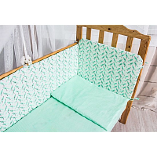 Комплект постельного белья Баю-Бай Птичий рай 4 предмета К40-П3 бирюзовый