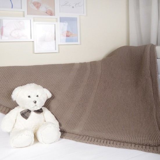 Плед детский вязаный BAMBOLA двухсторонний 90х90 см шоколад