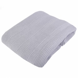 Плед детский вязаный BAMBOLA двухсторонний 90х90 см серый