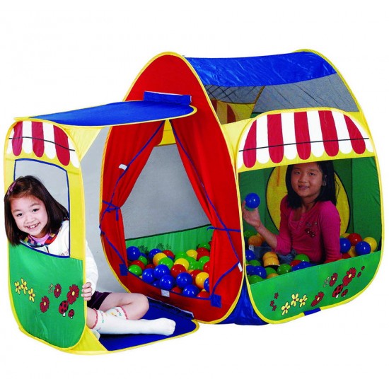 Игровая палатка Calida Дом/100 шаров Домик с пристройкой 142х88х109