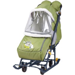 Санки коляска НАШИ ДЕТКИ 2 Летчик оливковый НИКА