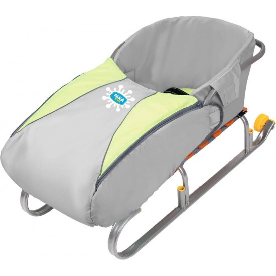 Сиденье для санок НИКА с чехлом для ног серебро СС3 